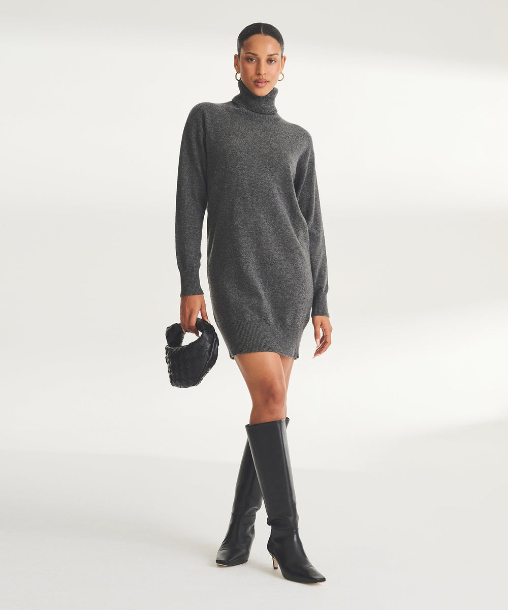 Naadam Signature Cashmere Turtleneck Dress in Black - S Naadam Signature Cashmere Turtleneck Dress in Black - S