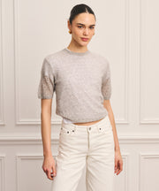 Coastal Cashmere Pointelle Short Sleeve Sweater