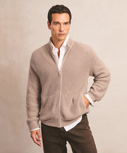 Cotton Fisherman Full Zip Sweater