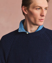 Cotton Fisherman Raglan Crewneck Sweater