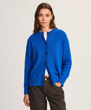 Cotton High Neck Cardigan