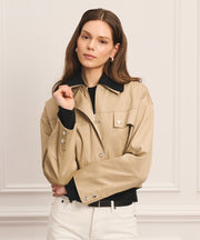 Cotton Cashmere Mixed Media Barn Jacket