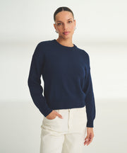 Cotton Relaxed Crewneck Sweater