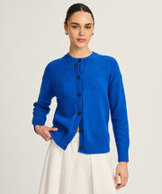 Cotton High Neck Cardigan