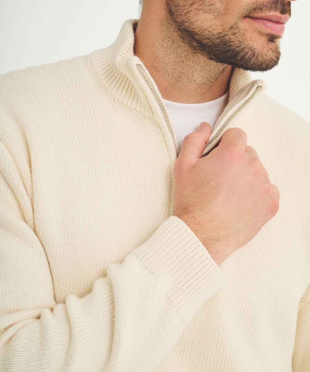 Cotton Relaxed Quarter Zip Sweater – NAADAM