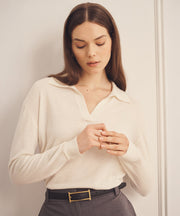 Super Fine Cashmere Long Sleeve Polo