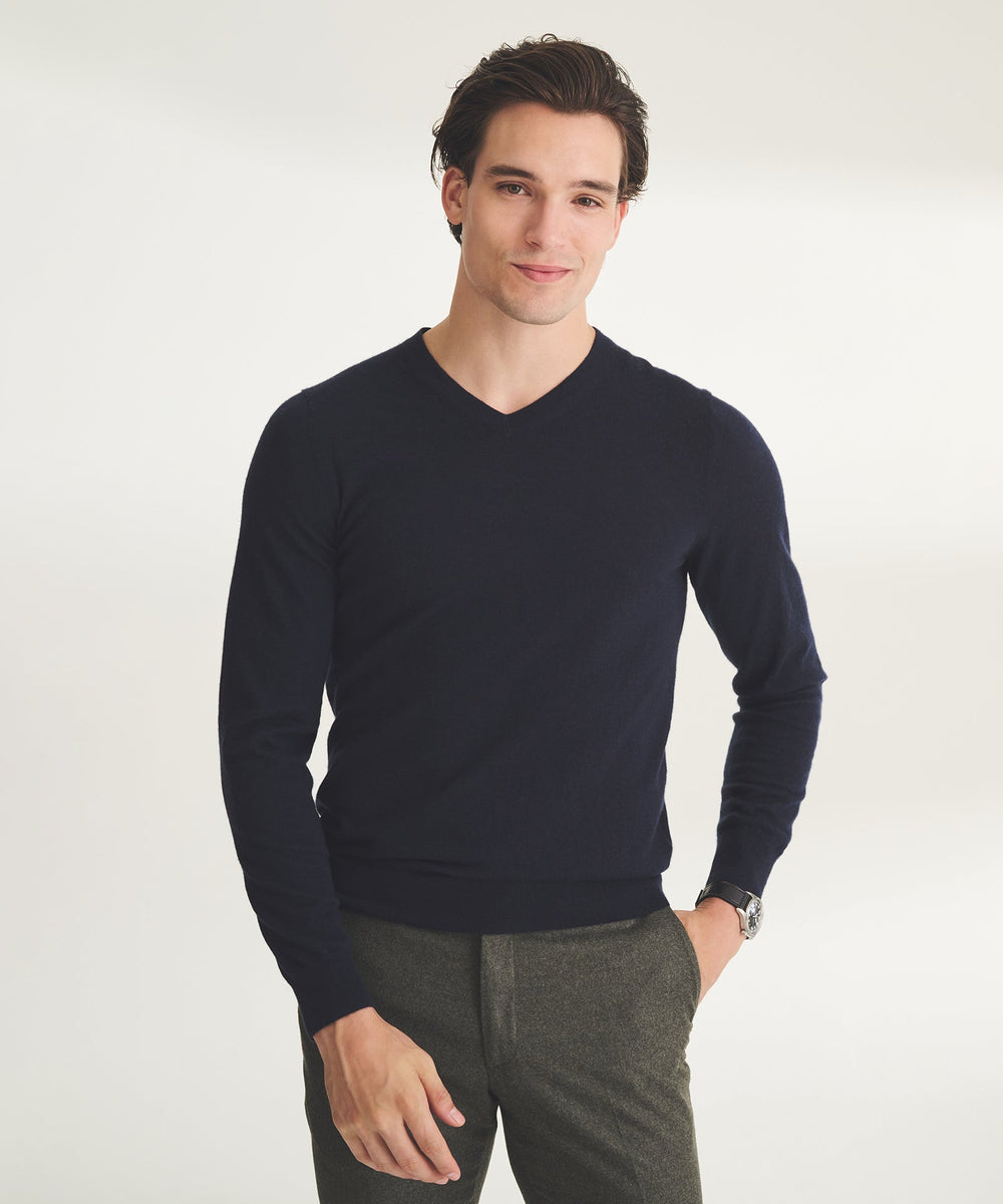 Fancy Cashmere Long Sleeve V Neck