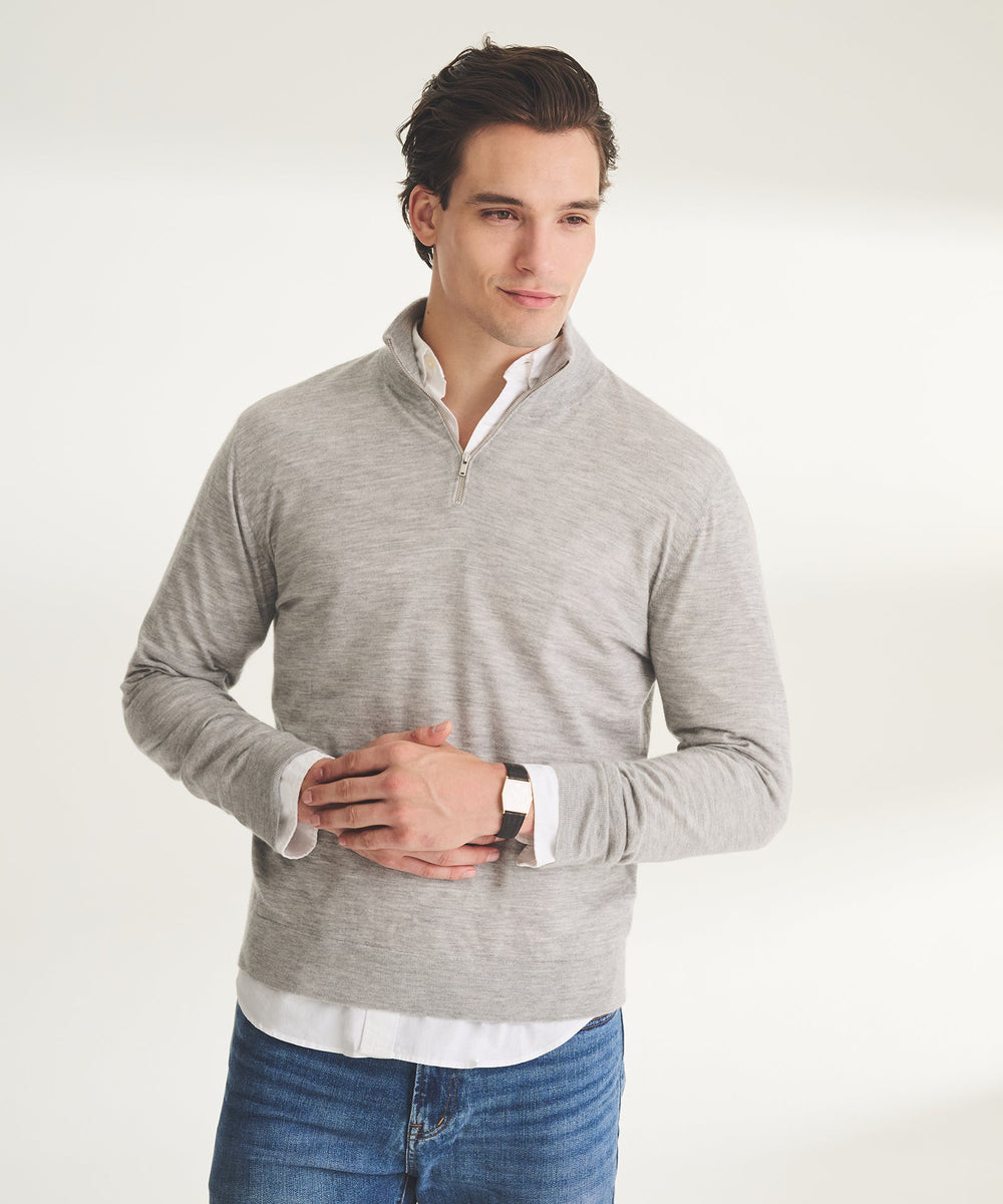 NAADAM NWT Mens merino cashmere quarter online zip XL