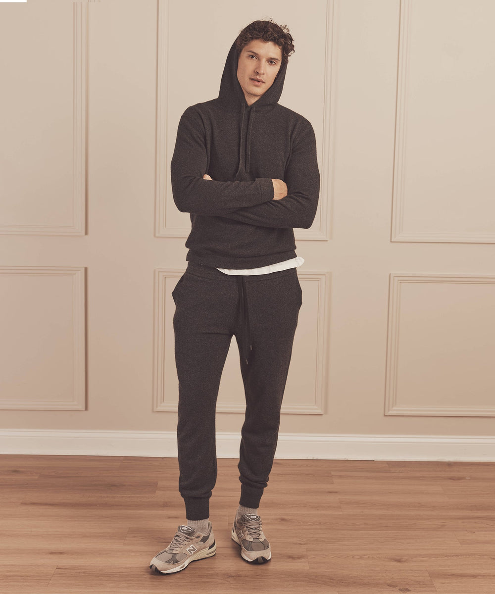 Black cashmere joggers clearance