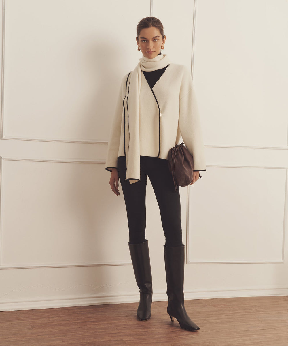 Luxe Cashmere Sweater Jacket with Scarf – NAADAM Luxe Cashmere Sweater Jacket with Scarf – NAADAM