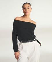 Lightweight Cashmere Off The Shoulder Top