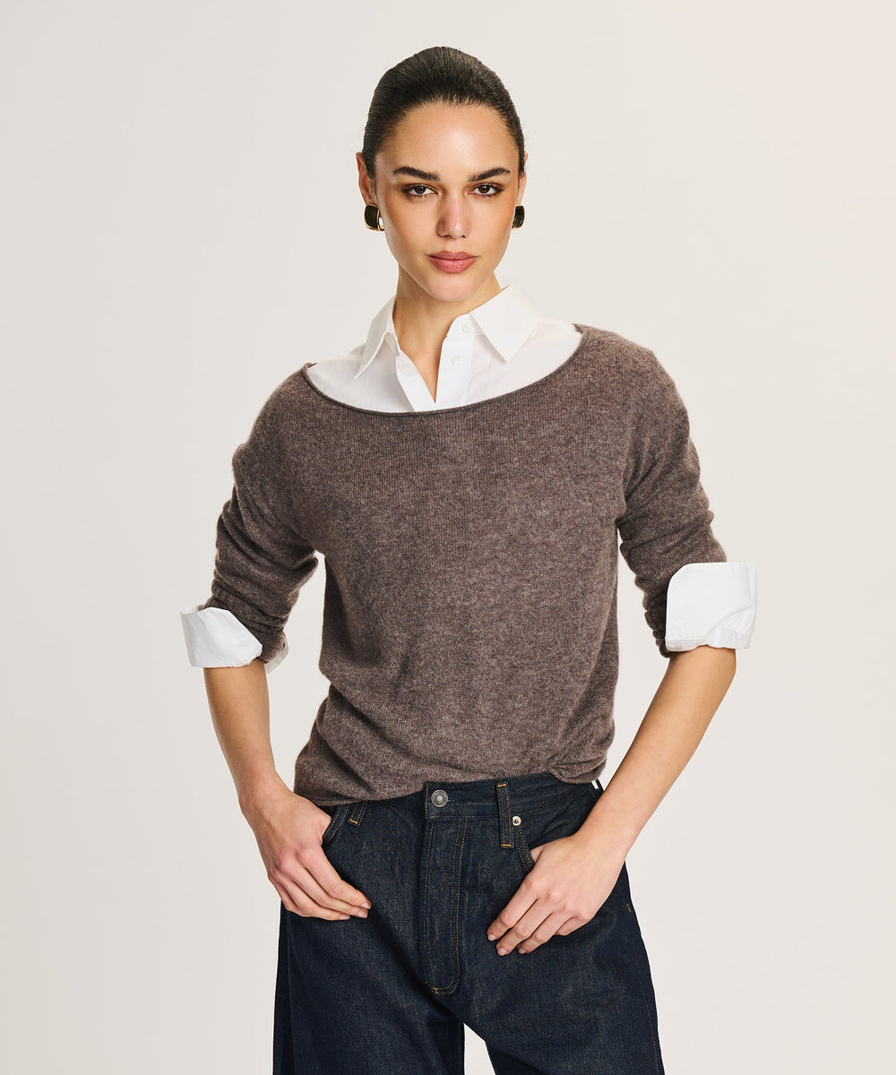Lightweight Cashmere Boatneck Sweater – NAADAM