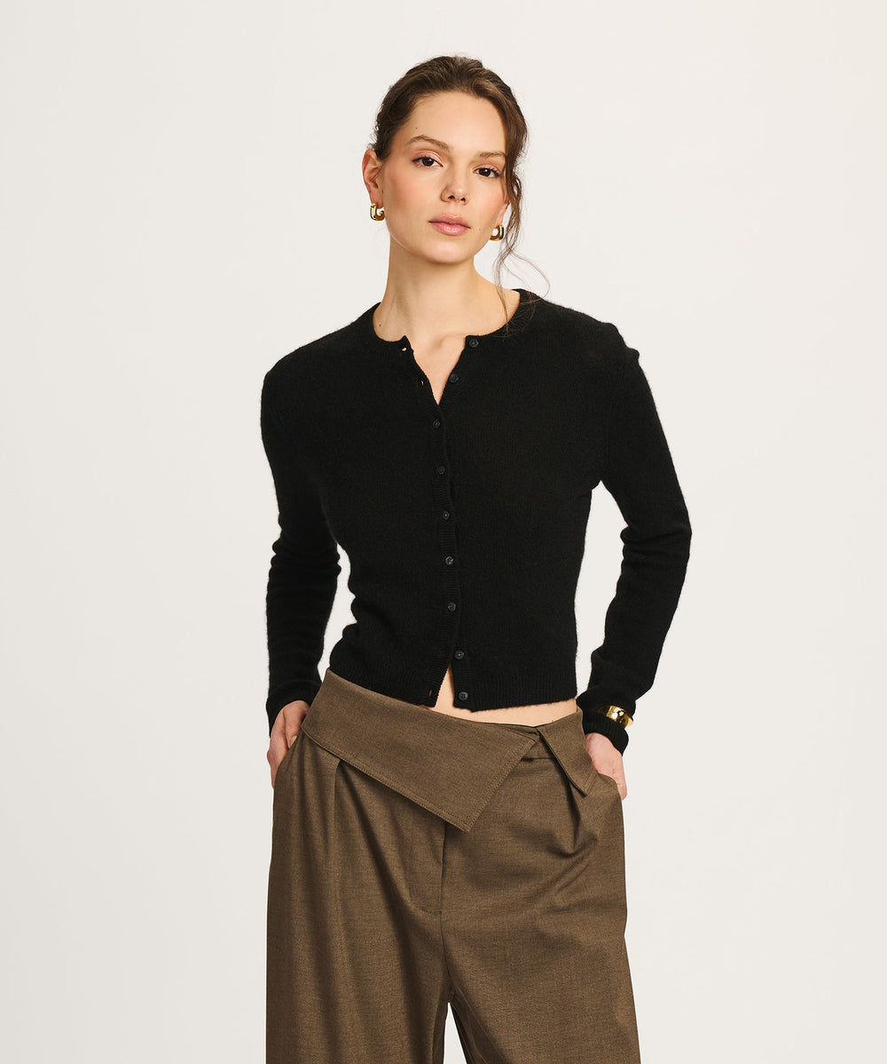Lightweight Cashmere Cropped Cardigan – NAADAM
