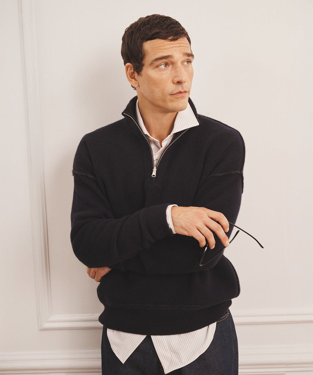 Luxe Cashmere Double Faced Quarter Zip – NAADAM