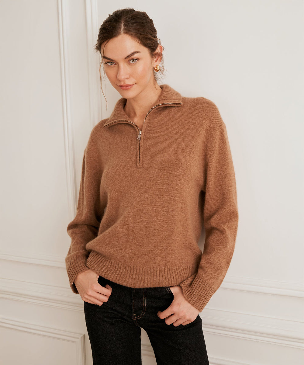 Luxe Cashmere High Neck Quarter Zip – NAADAM