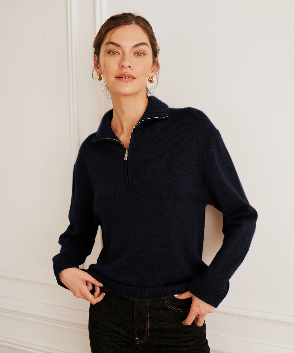 Luxe Cashmere High Neck Quarter Zip – NAADAM