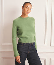 Saddle Cashmere Crewneck Sweater