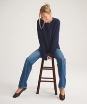 Basic Cashmere Cable Knit Crewneck Sweater