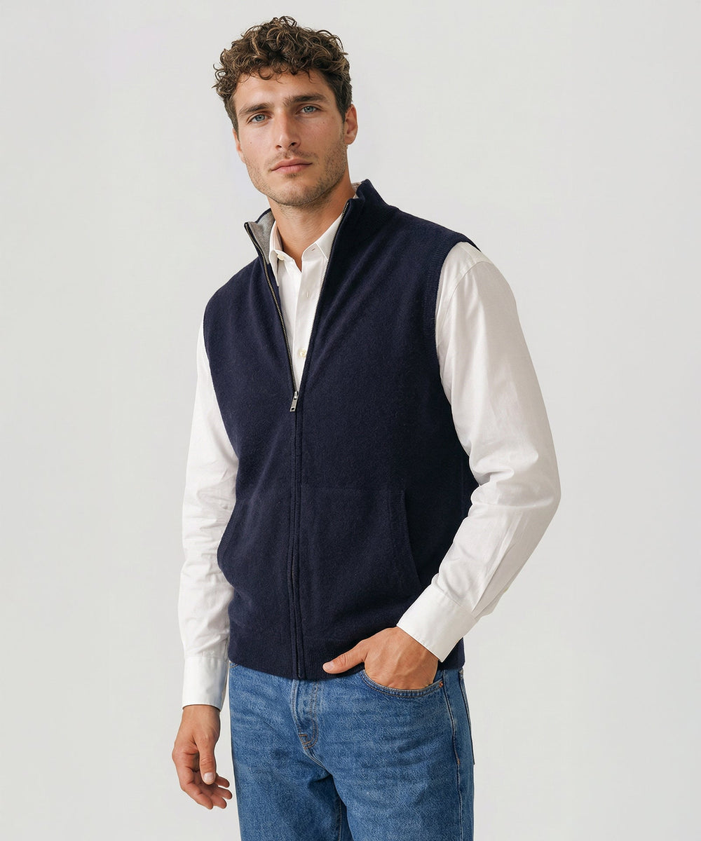 Cashmere Full Zip Vest – NAADAM