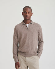 Super Fine Cashmere Long Sleeve Polo
