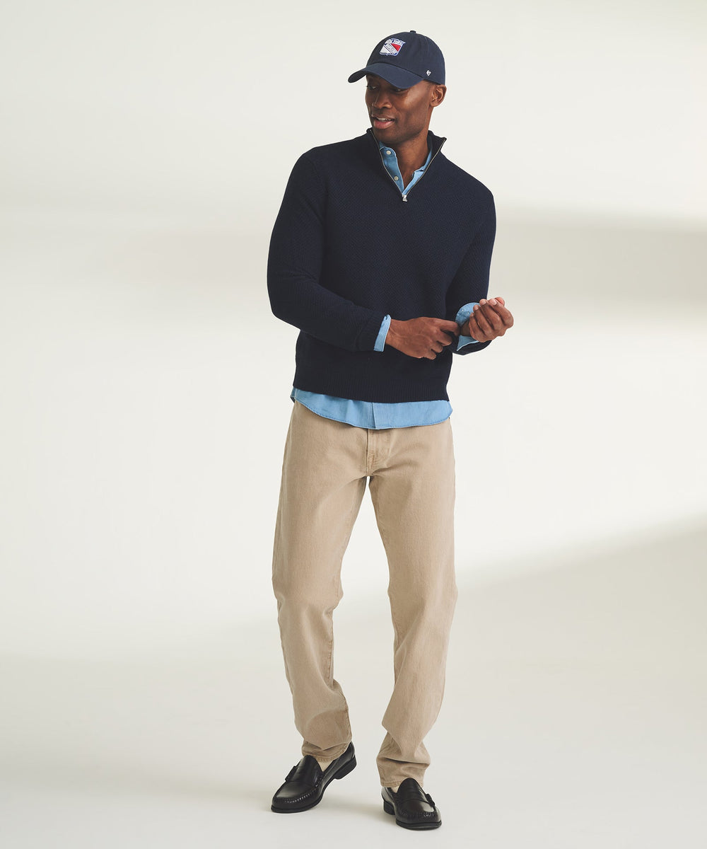 Textured Cotton Quarter Zip – NAADAM