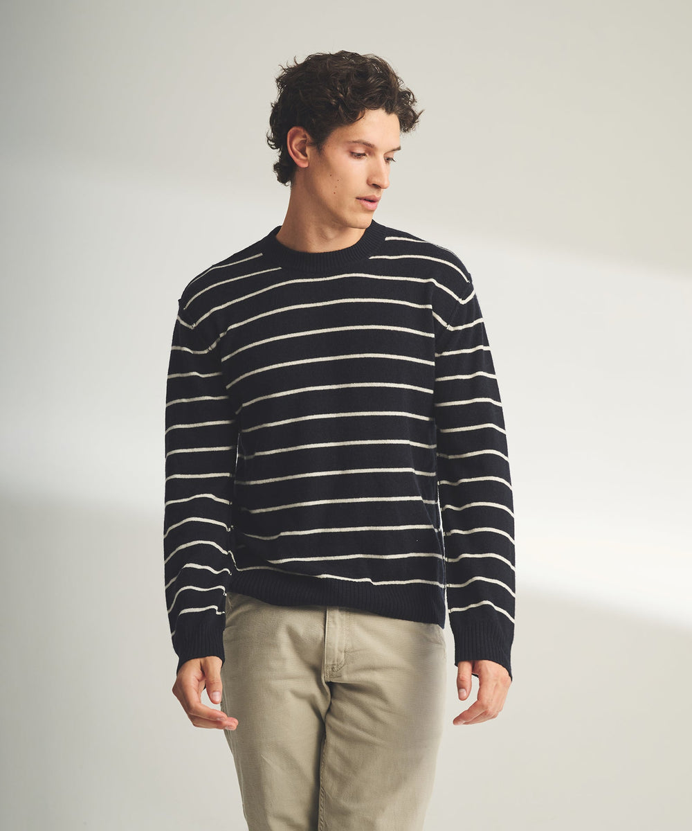 Striped cashmere sweater deals