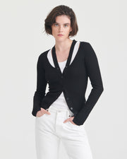 Ribbed Cut Out Cardigan
