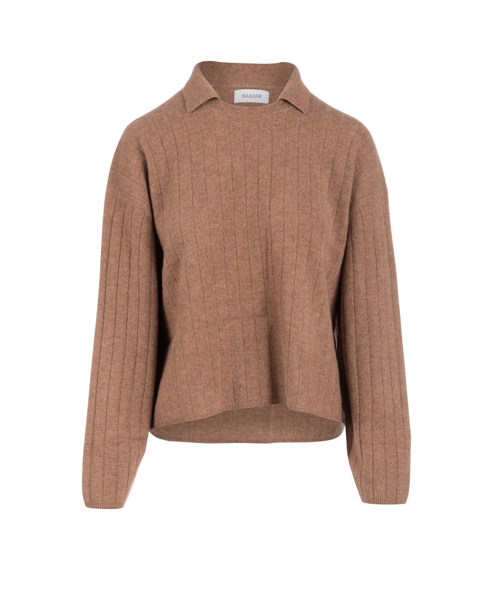 Collared crew neck best sale