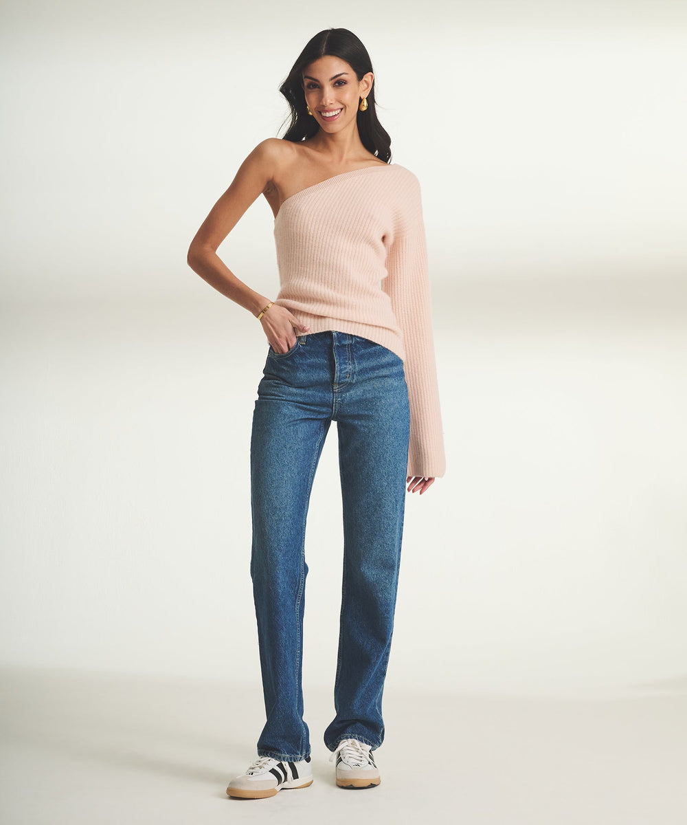 Cashmere Ribbed Asymmetrical Top – NAADAM