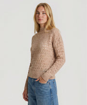 Lightweight Cashmere Pointelle Turtleneck Sweater