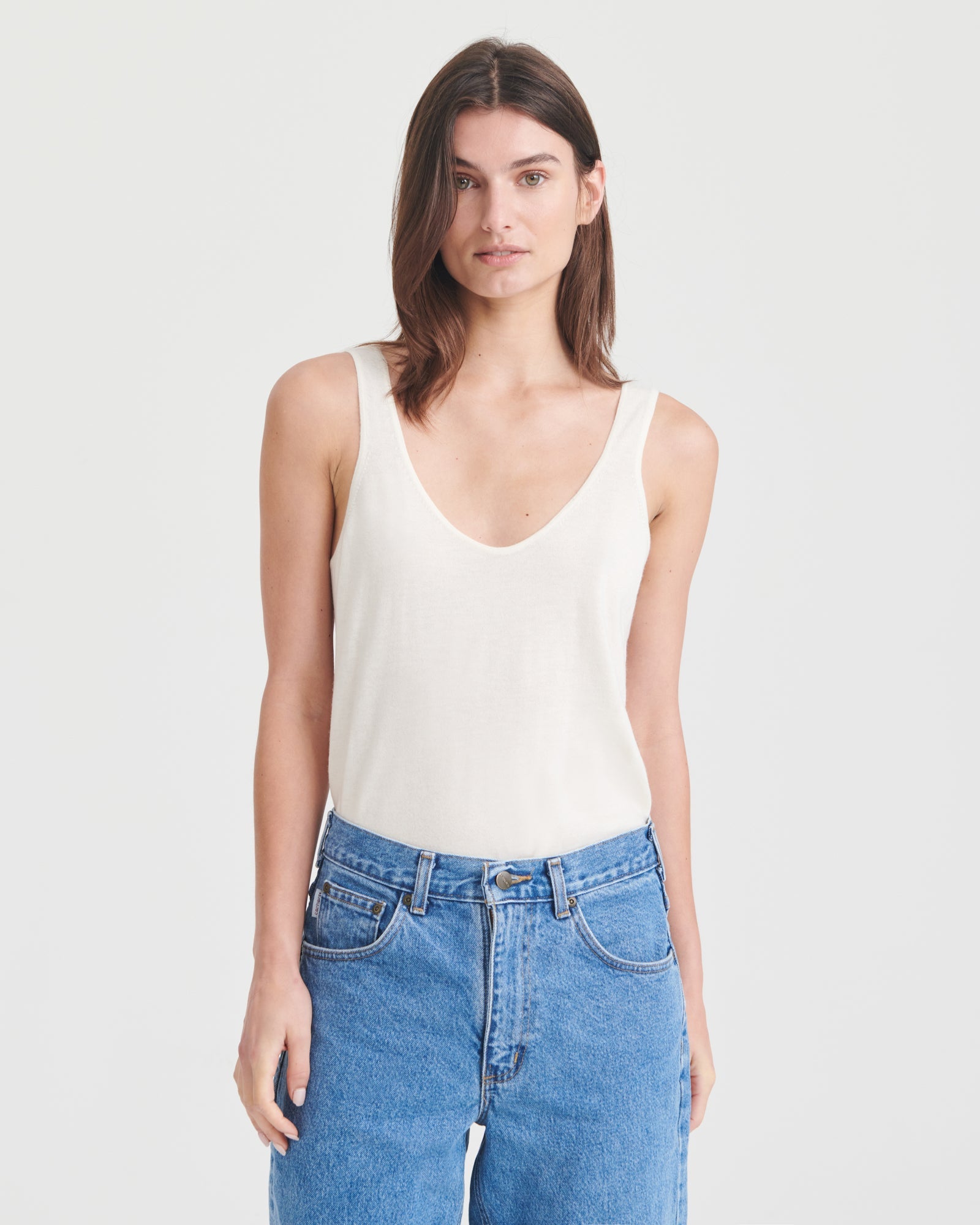Sweater Tank in Fine Cashmere - Ivory