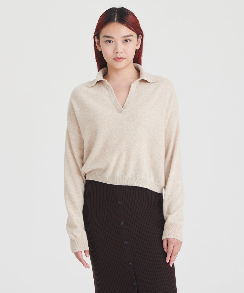 Signature Cashmere Polo Sweater – NAADAM
