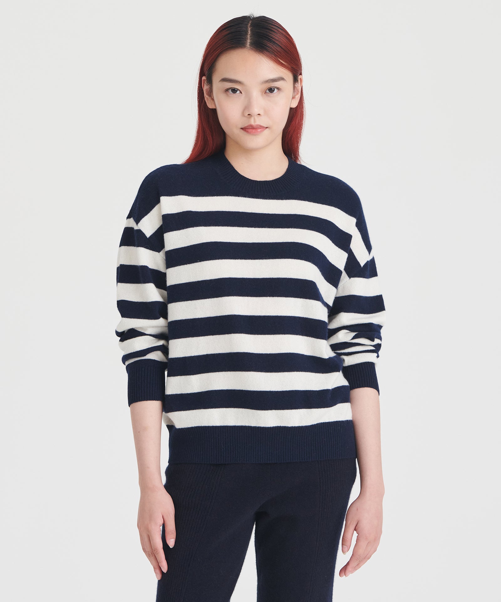 Signature Cashmere Striped Crewneck Sweater – NAADAM