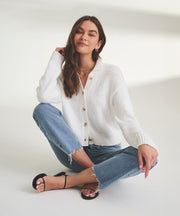 Chunky Cotton Collared Cardigan