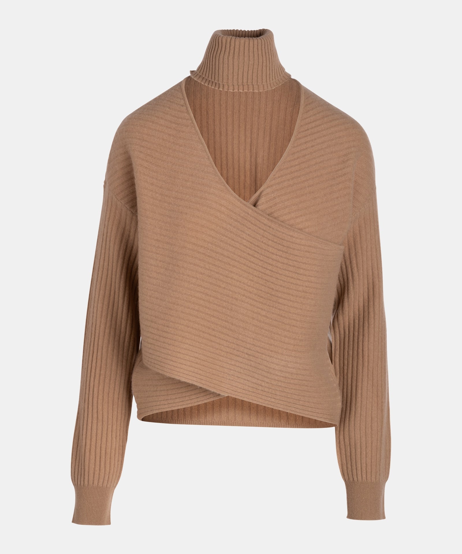 Silk Cashmere Cutout Turtleneck