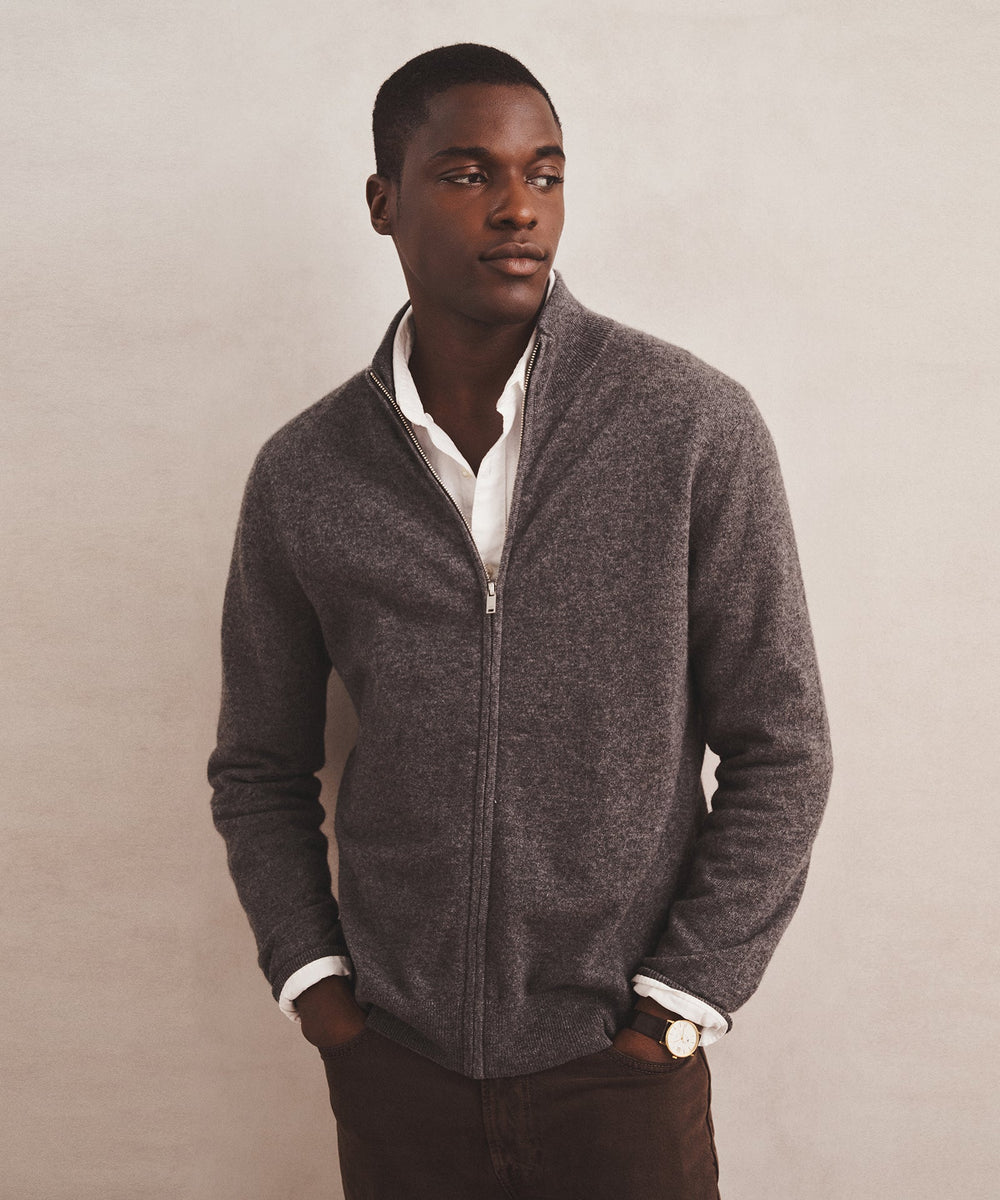 Signature Cashmere Full Zip Sweater – NAADAM