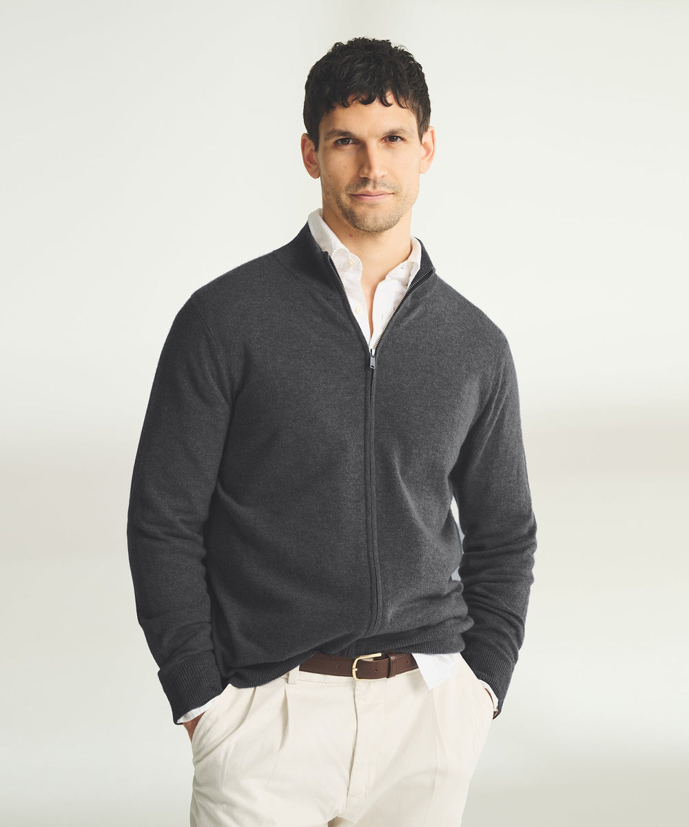 Signature Cashmere Full Zip Sweater – NAADAM