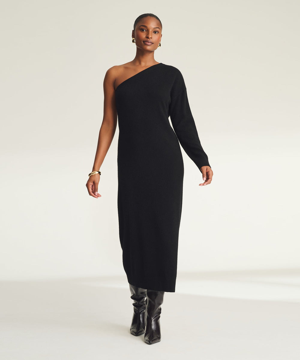 Signature Cashmere One Shoulder Dress – NAADAM