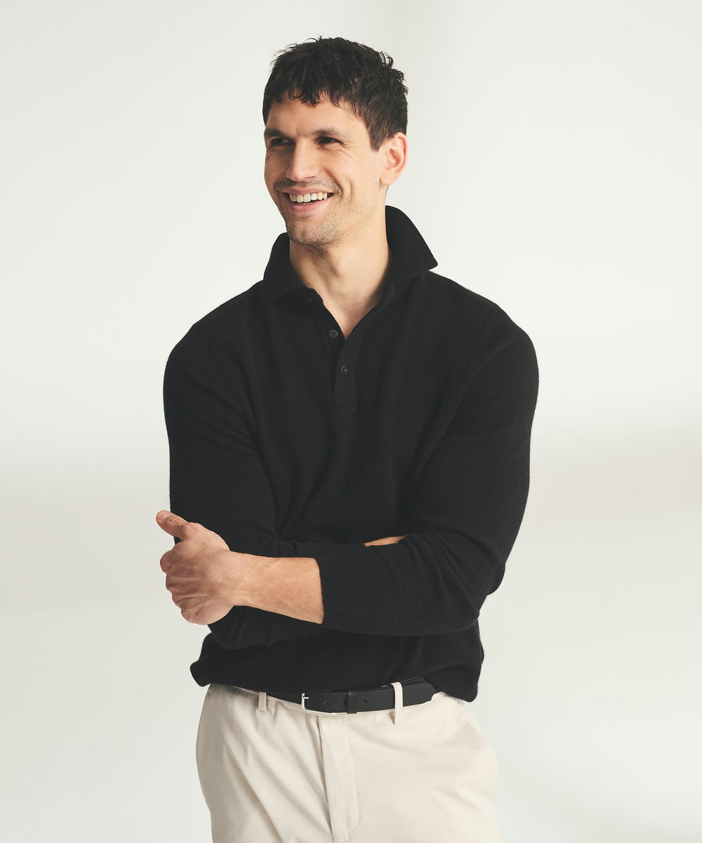 Signature Cashmere Long Sleeve Polo – NAADAM