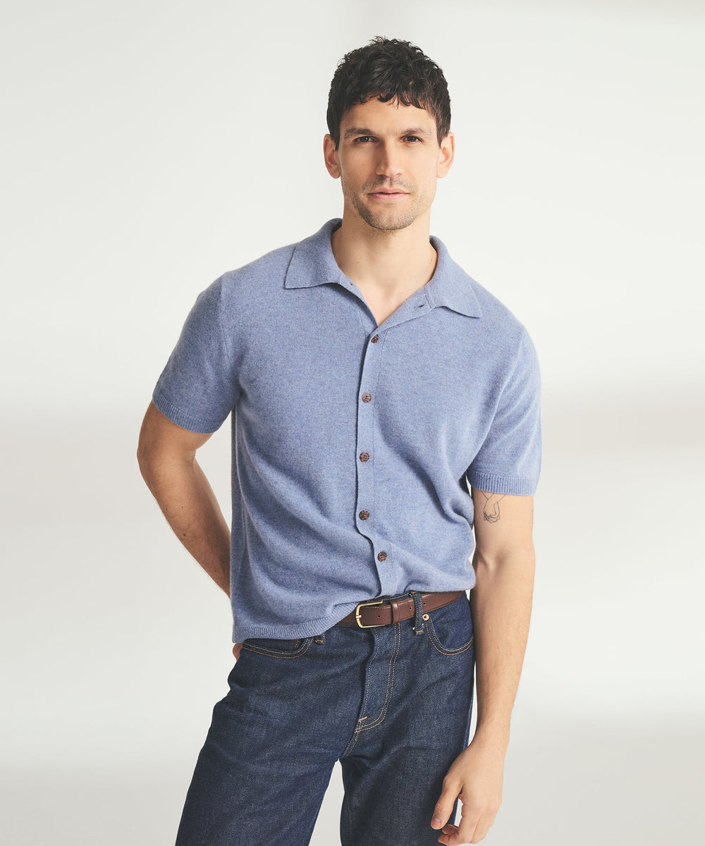 Signature Cashmere Short Sleeve Button Down – NAADAM