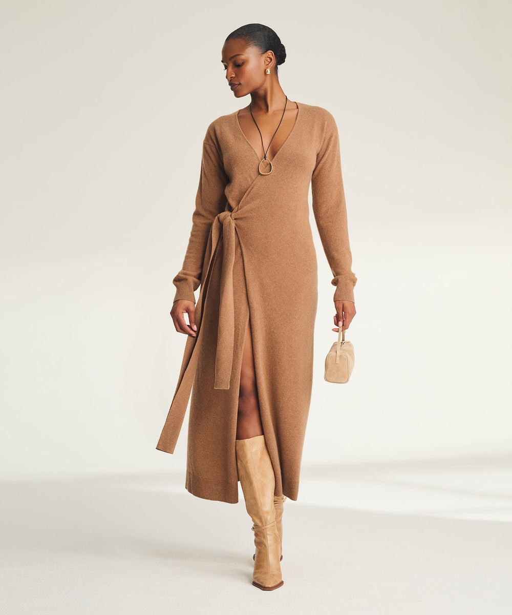 Signature Cashmere Wrap Dress NAADAM Signature Cashmere Wrap Dress NAADAM