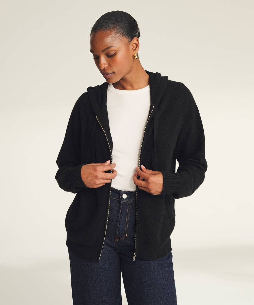 Cashmere Zip Up Hoodie
