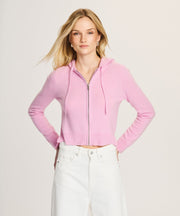 Signature Cashmere Cropped Zip Up Hoodie