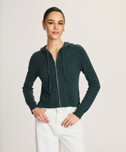 Signature Cashmere Cropped Zip Up Hoodie