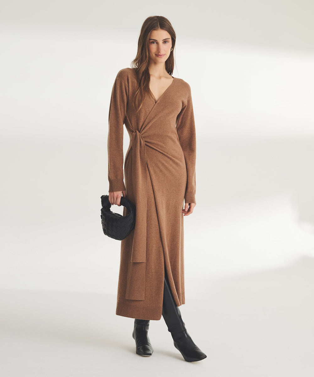 Cashmere wrap dress best sale