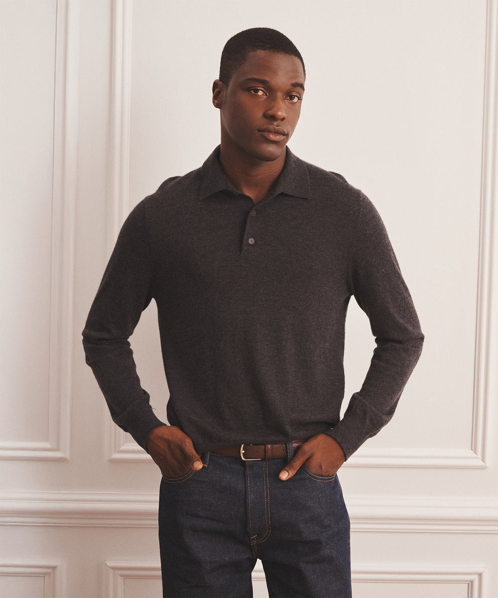 トップス philme longsleeve polo Super-Fine-Cashmere-Long-