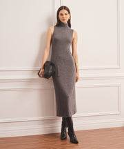Super Fine Cashmere Sleeveless Turtleneck Dress