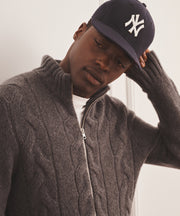 Super Luxe Cashmere Cable Full Zip Sweater