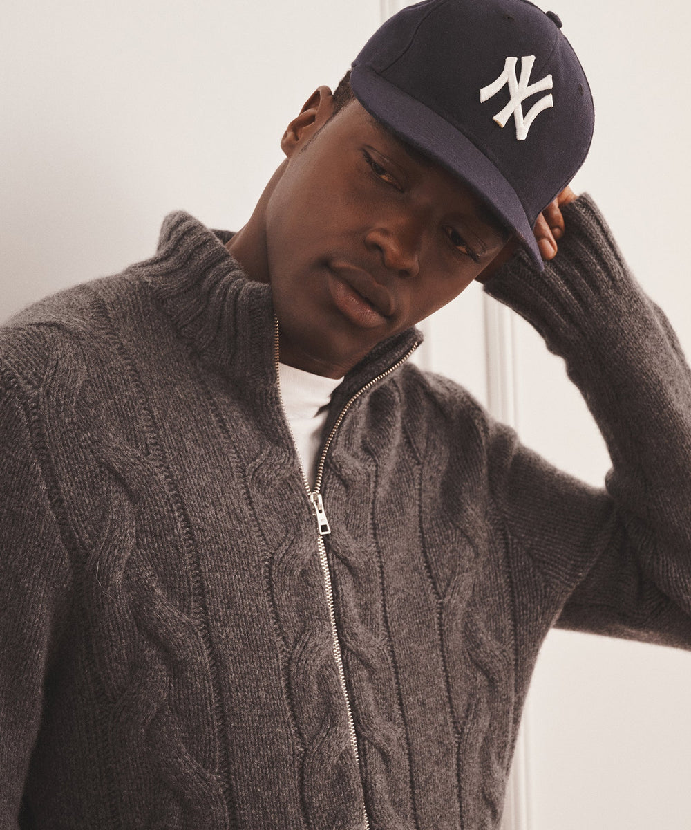 Super Luxe Cashmere Cable Full Zip Sweater – NAADAM