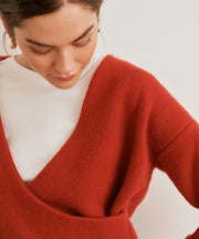 Super Luxe Cashmere Crossover Sweater
